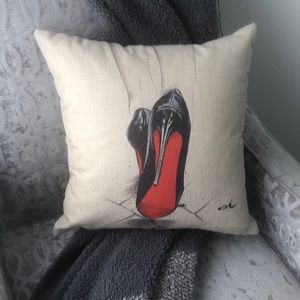 Red Bottom Pillow 16x16